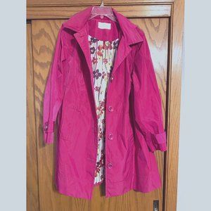 Relativity Pink Rain or Trench Coat with Hood